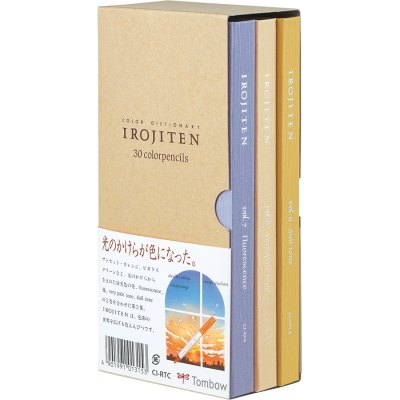 Creioane colorate Irojiten, Volum 7, 8, 9 Seascape, 30 culori/set Tombow