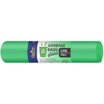 Saci menajeri strong, Ldpe, Clarina, 120L 10/rola, verde 