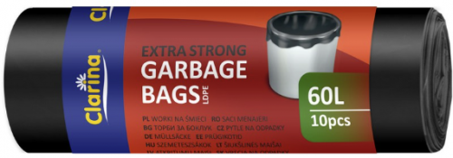 Saci menajeri Clarina, Extra Strong LDPE, 60L, 10 buc/rola