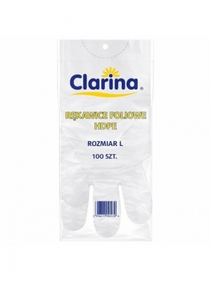 Manusi folie Clarina cu agatatoare, marimea L, 100 buc/set