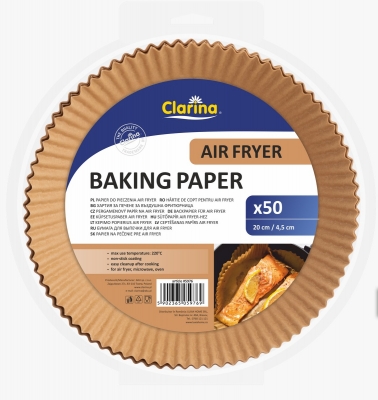 Hartie Air Fryer rotunda Clarina, 20 x 4.5cm, 50 buc/set