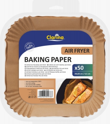 Hartie Air Fryer patrata Clarina, 20X20 x 4.5cm, 50 buc/set