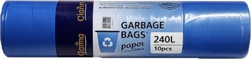 Saci menaj Clarina segregare strong, albastru, LDPE, 240L, 10 buc/rola