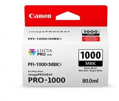 Cartus Matte Black Pfi-1000Mbk 80Ml Original Canon Imageprograf Pro-1000