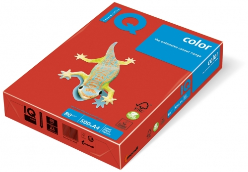Hartie copiator IQ color intens A4 coral red 80 g/mp, 500 coli/top