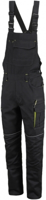 Pantalon cu pieptar, negru / galben, Comfort, Rock Safety