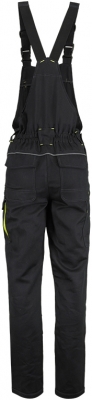 Pantalon cu pieptar, negru / galben, Comfort, Rock Safety