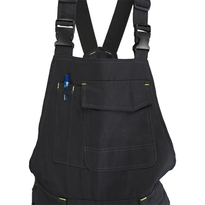 Pantalon cu pieptar, negru / galben, Comfort, Rock Safety