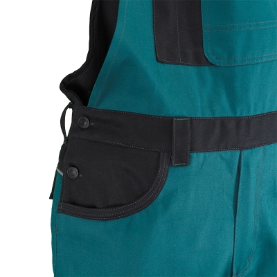 Pantalon cu pieptar, verde / negru, Comfort, Rock Safety