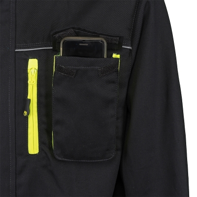 Geaca, negru / galben, Comfortm, Rock Safety
