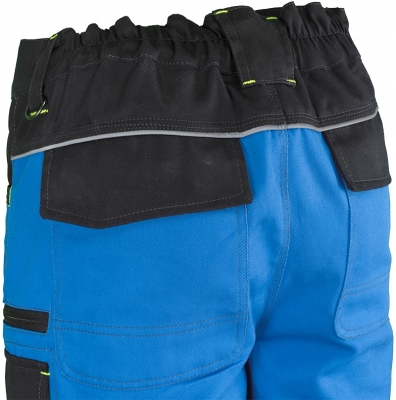 Pantaloni cu talie inalta, albastru / negru / galben, Comfort, Rock Safety