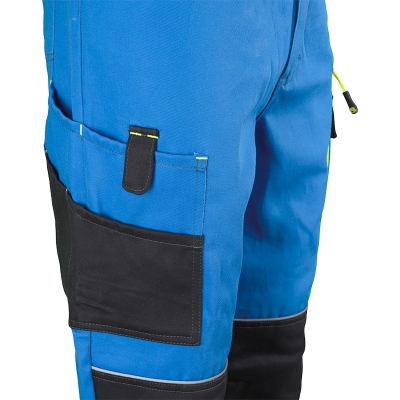 Pantaloni cu talie inalta, albastru / negru / galben, Comfort, Rock Safety