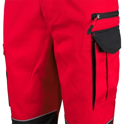 Pantaloni cu talie inalta, rosu / negru, Comfort, Rock Safety