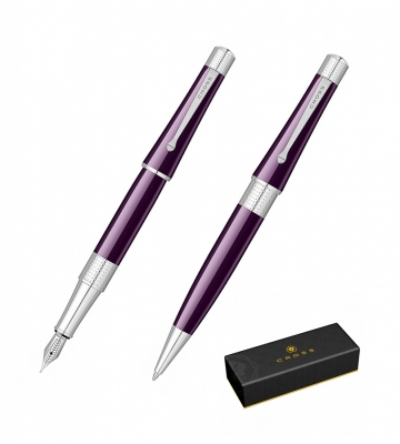 Set stilou + pix Beverly Deep Purple Lacquer CT Cross