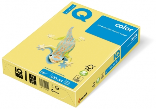 Carton IQ color pastel A4 yellow 160 g/mp, 250 coli/top