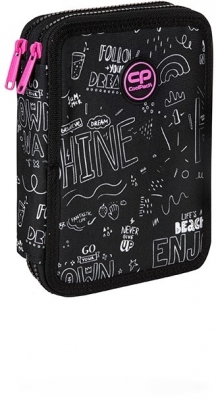 Penar echipat Jumper XL, 38 piese, 2 fermoare, B&W Scribble, CoolPack