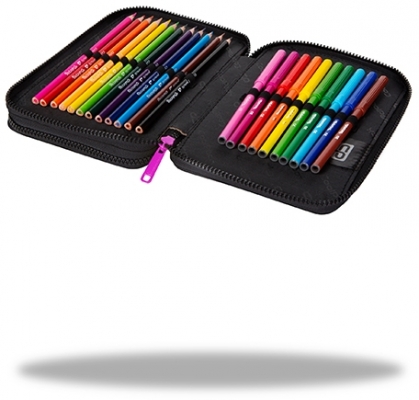 Penar echipat Jumper XL, 38 piese, 2 fermoare, B&W Scribble, CoolPack