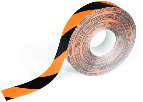 Banda autoadeziva marcare locatii, detasabila, Duraline 50/05, 50 mm x 15 m, galben/negru Durable