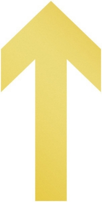 Marcaj autoadeziv pentru podea, forma sageata, 100 x 200 mm, nepermanent, galben 10 buc/set Durable