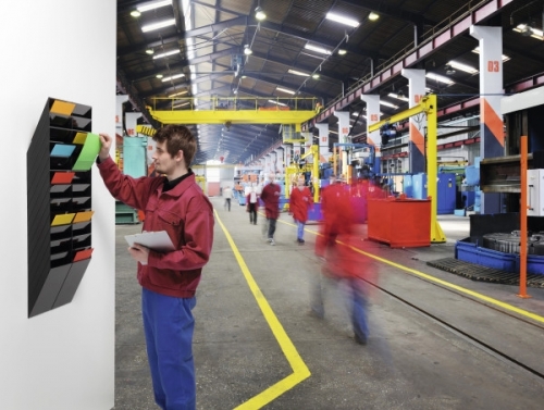 Tavita verticala Flexiboxx format A4 portret transparent, 12 buc/set Durable