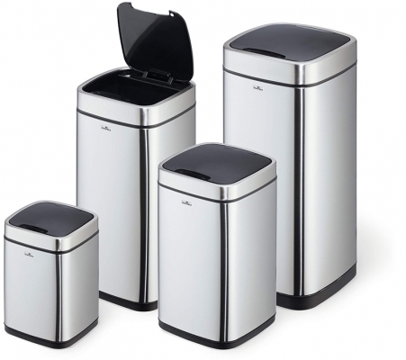 Cos de gunoi No Touch, deschidere automata, cu senzor, 35 L, argintiu Durable