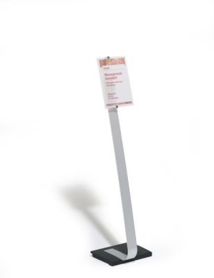 Stand cu panou de informatii, A4, Crystal, argintiu Durable