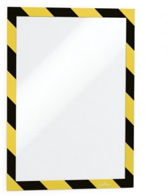 Rama magnetica autoadeziva Duraframe Security, A4, negru-galben, 2 buc/set Durable