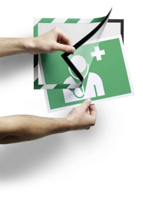 Rama magnetica autoadeziva Duraframe Security, A4, alb-verde, 2 buc/set Durable