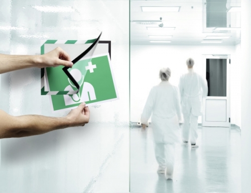 Rama magnetica autoadeziva Duraframe Security, A4, alb-verde, 2 buc/set Durable