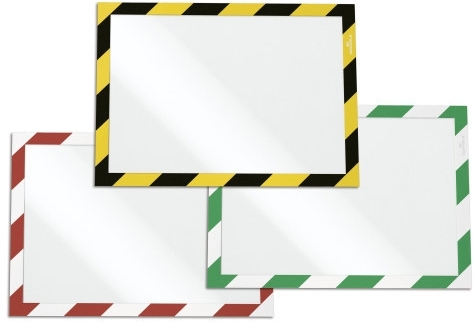 Rama magnetica autoadeziva Duraframe Security, A4, alb-rosu, 2 buc/set Durable