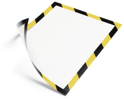 Rama magnetica autoadeziva, Duraframe Security A4 galben/negru 2 buc/set Durable