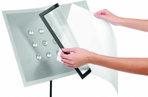 Stand cu panou de informatii, A3, cadru magnetic, Duraview, argintiu Durable