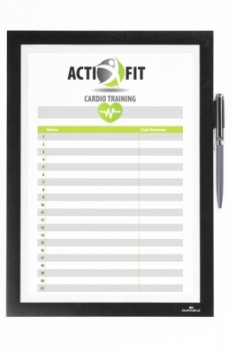 Rama magnetica autoadeziva Duraframe Note, cu suport pix, A4, negru Durable 