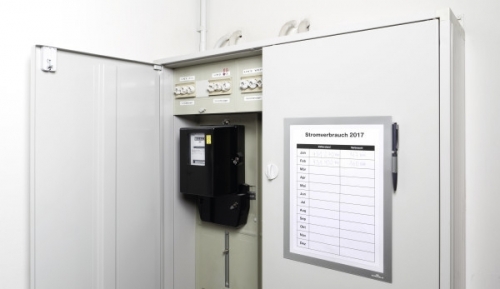 Rama magnetica autoadeziva Duraframe Note, cu suport pix, A4, gri Durable