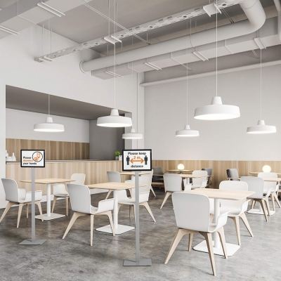 Stand informativ basic, pentru podea, A4, gri inchis Durable 