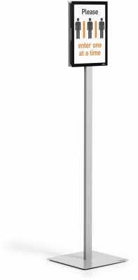 Stand informativ basic, pentru podea, A4, gri inchis Durable 