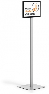 Stand informativ basic, pentru podea, A4, gri inchis Durable 