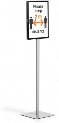 Stand informativ basic, pentru podea, A3, gri inchis Durable