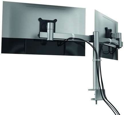 Suport extensibil 2 monitoare, VESA, clema prindere pe masa, argintiu Durable