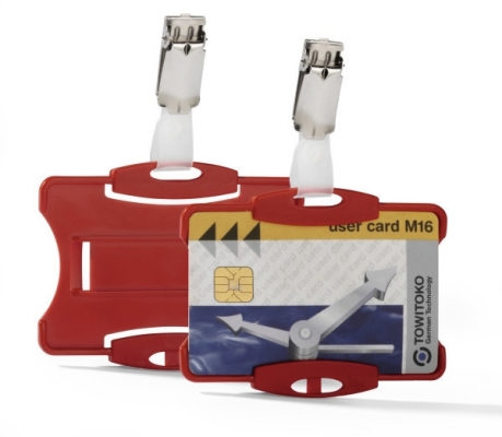Suport de card 54 x 85 mm rosu 25 buc/set Durable