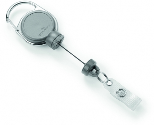 Dispozitiv cu snur retractabil pentru ecuson, Extra Strong, argintiu Durable