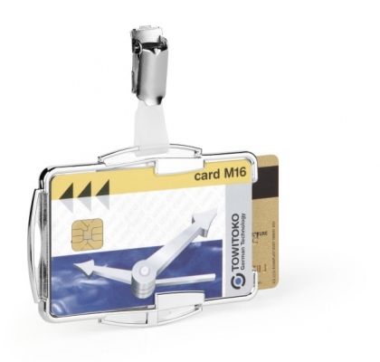 Suport card dublu cu protectie RFID argintiu 10 buc/set Durable