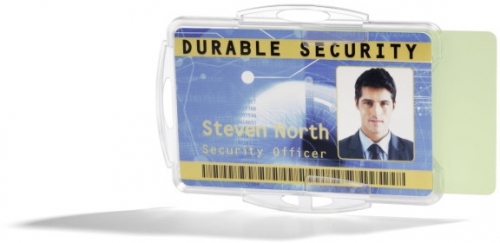 Suport card dublu transparent 54 x 85 mm 10 buc/set Durable