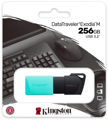 Memorie USB Flash Drive Kingston DataTraveler Exodia M, 256GB, USB 3.2, negru