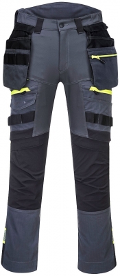 Pantaloni Hi-Vis cu buzunare Holster, gri metalic, regular, DX4, Portwest
