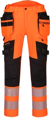 Pantaloni DX4 Hi-Vis Portwest, holster detasabil, portocaliu/negru
