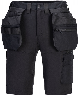 Pantaloni scurți Hi-Vis cu buzunare Holster, negru, regular, DX4, Portwest