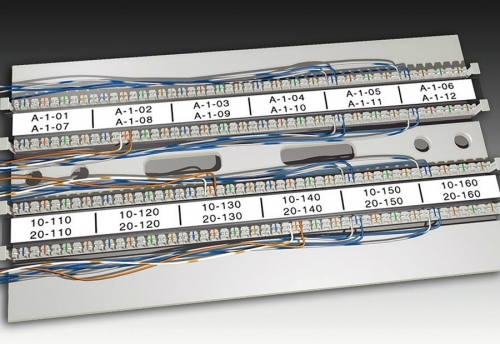 Banda ID1 polyester permanent 19 mm x 5.5 m negru-metalizat Dymo