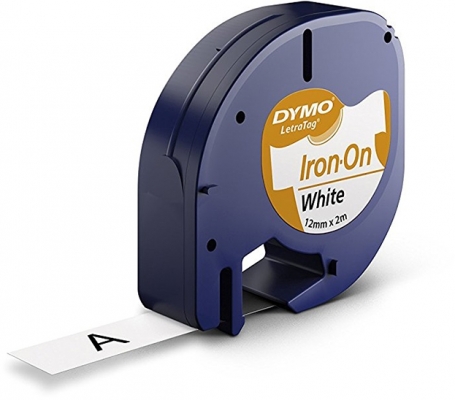 Banda Letratag nylon Iron-on 12 mm x 2 m alba Dymo