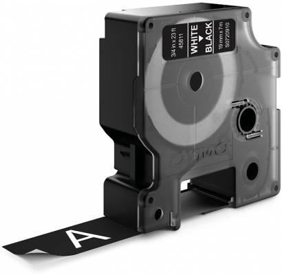 Banda D1 19 mm x 7 m alb-negru Dymo